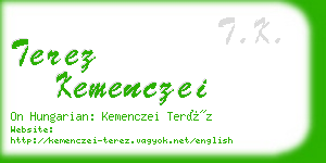 terez kemenczei business card